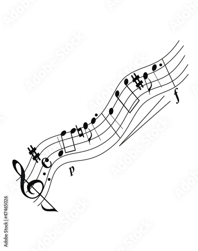 Pentagrama con notas