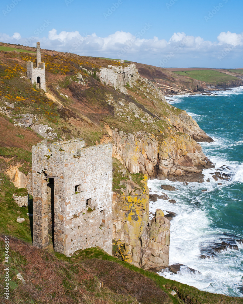 Cornish mines on the cliffs