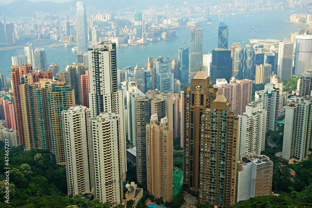 Obraz premium China, Hong Kong cityscape from the Peak