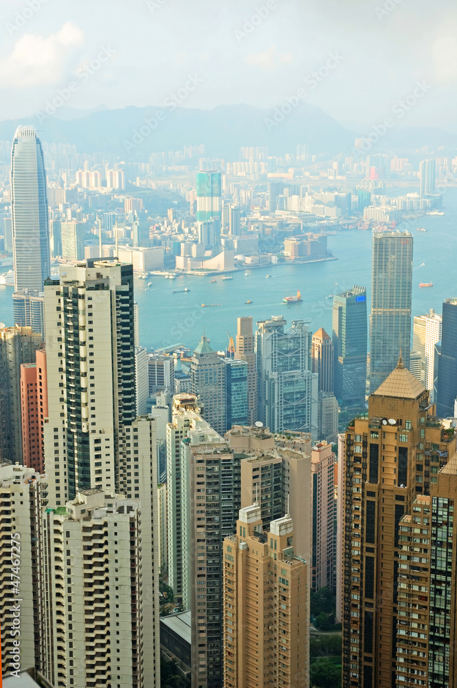 Obraz premium China, Hong Kong cityscape from the Peak