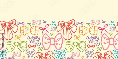 Vector colorful bows horizontal seamless pattern ornament