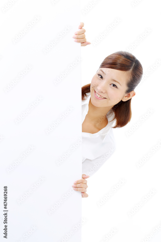 ホワイトボード・女性 ホワイトボード・女性
