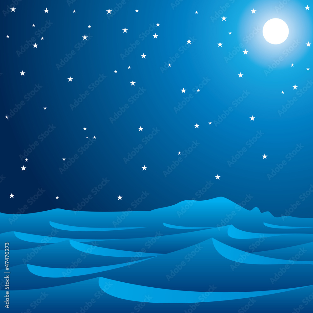 midnight blue with sparking star stock vector