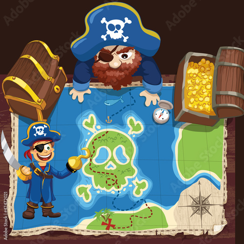 Pirate with map