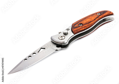 Canvas Print Pocket knife on white background.