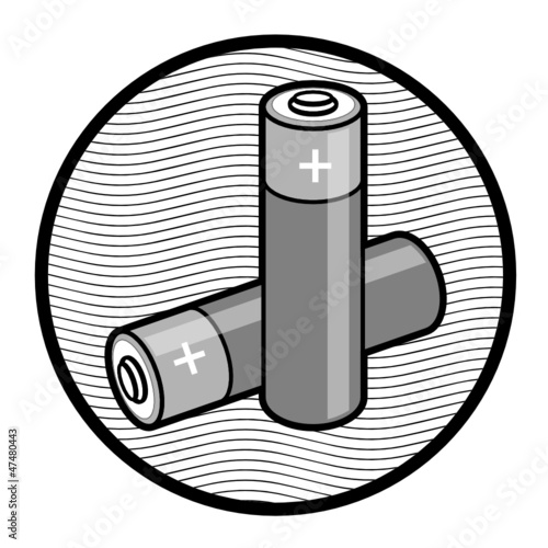 Two batteries sign