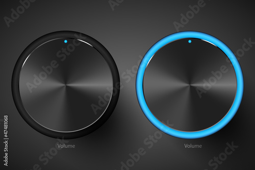 Set of black volume controls.