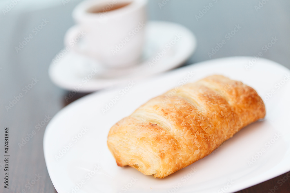 coffee with puff pastry coffee with puff pastry