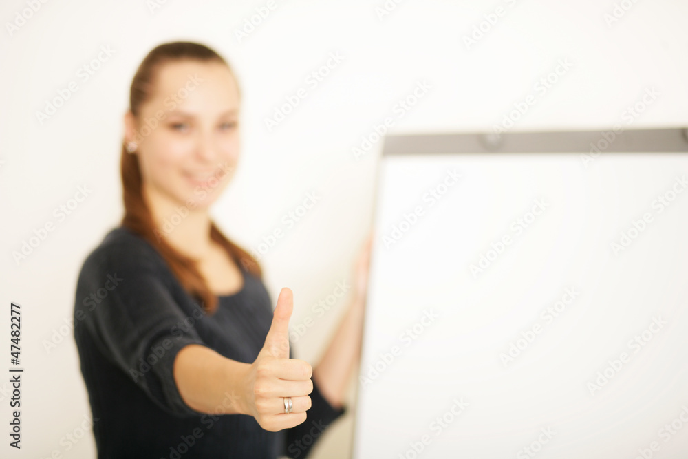 Studentin am Flipchart Studentin am Flipchart