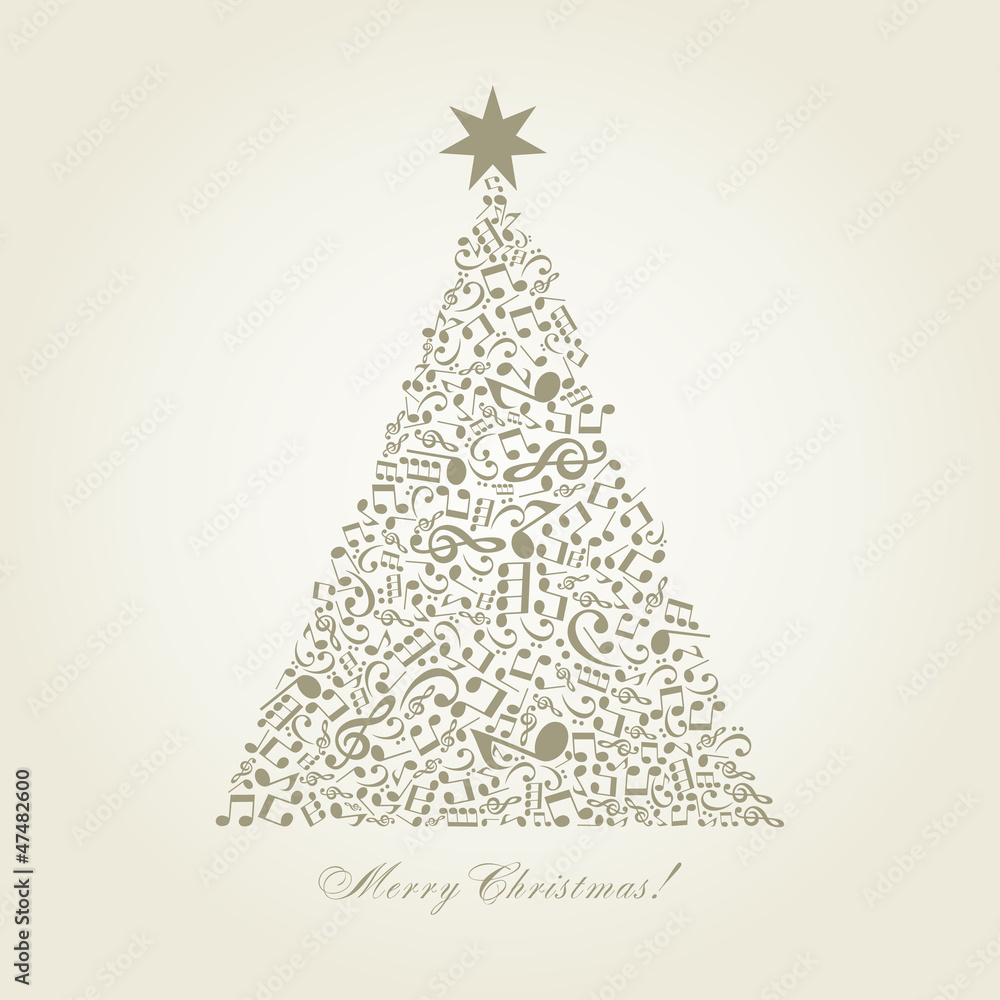 Naklejka premium Musical Christmas tree