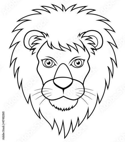 illustration of Lion face outline