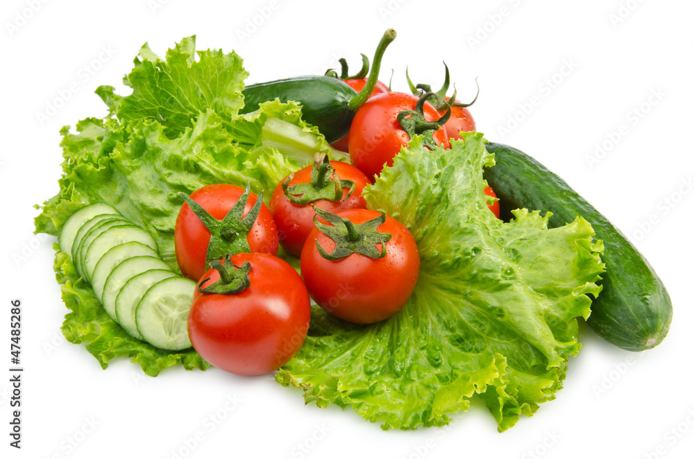 Cucumbers and tomatoes ready for salad