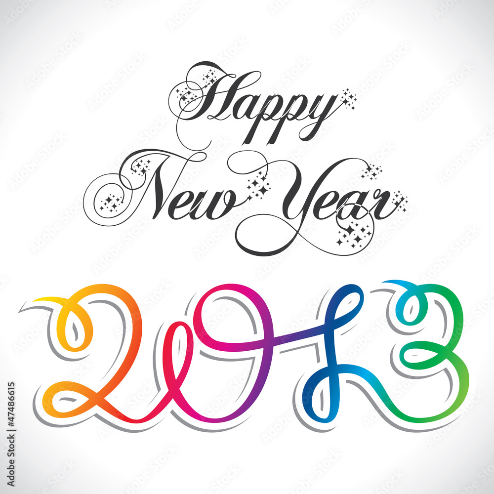 happy new year 2013 in stylish text happy new year 2013 in stylish text