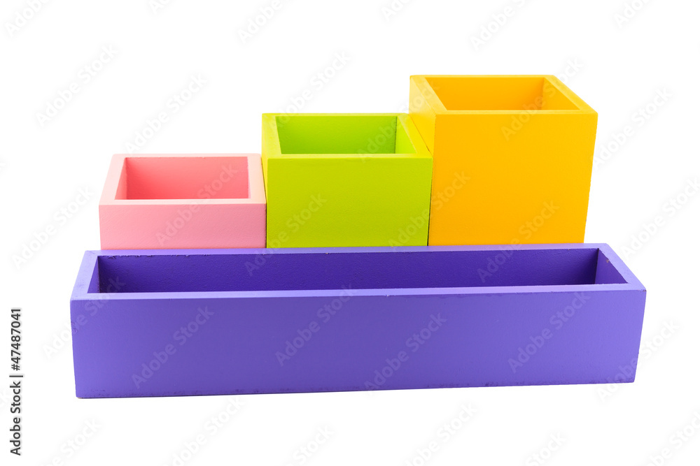 Colorful wood boxes Colorful wood boxes