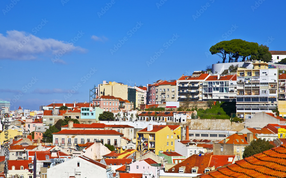 Lisbon panorama, Portugal. Buildings