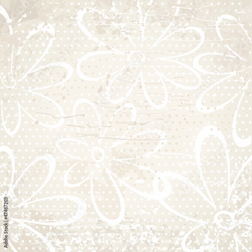 Beige vintage background with flowers