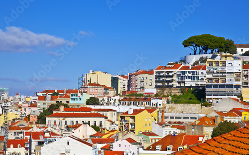 Canvas Print Lisbon panorama, Portugal. Buildings