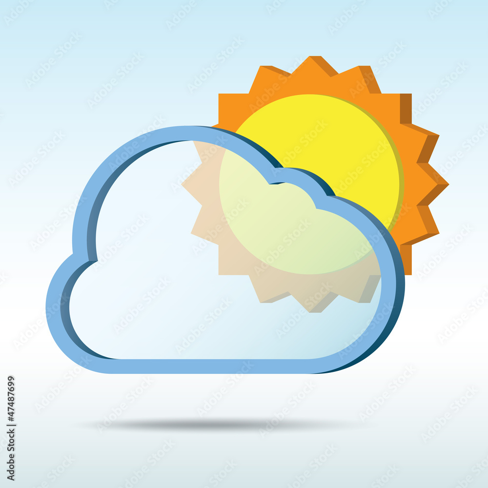 Abstract 3D weather speech bubble . Abstract 3D weather speech bubble .