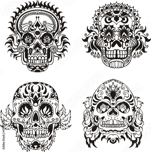 Floral skulls