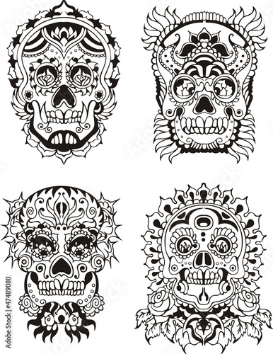 Floral skulls