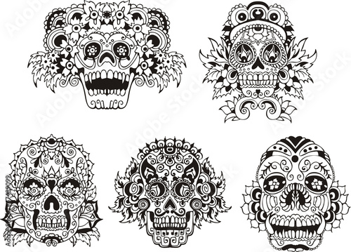 Floral skulls