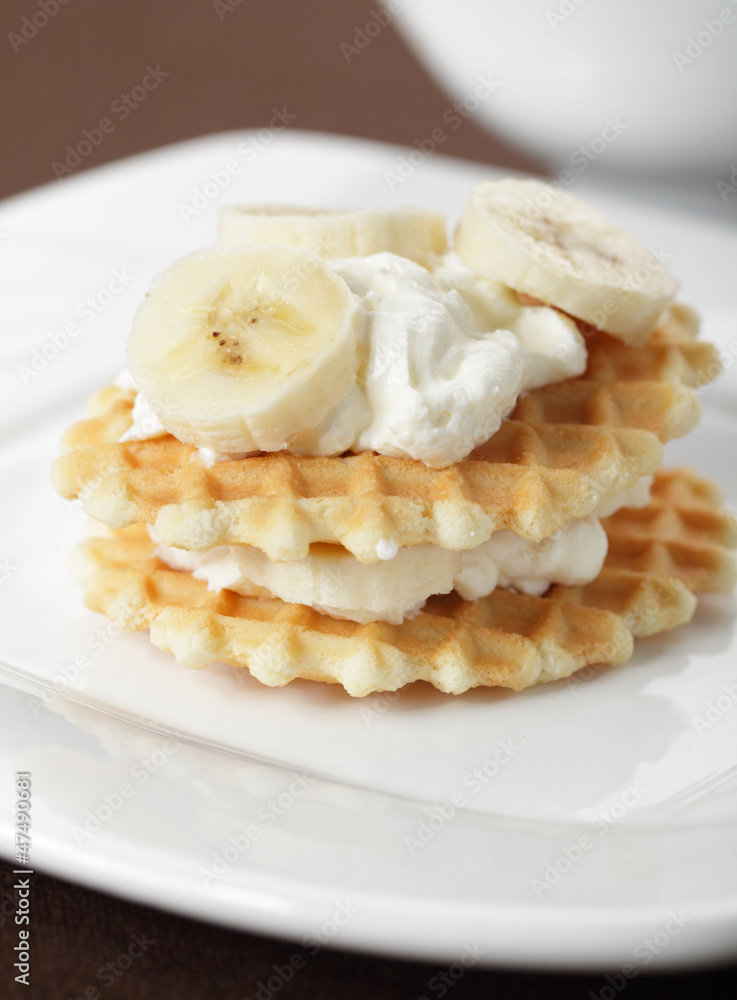 Waffle with banana Waffle with banana