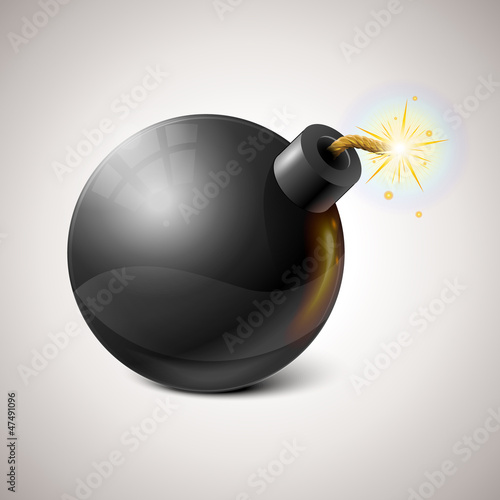 Vector Black Bomb Illustration