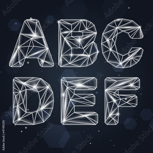 Vector Constellation Geometric Font A-F