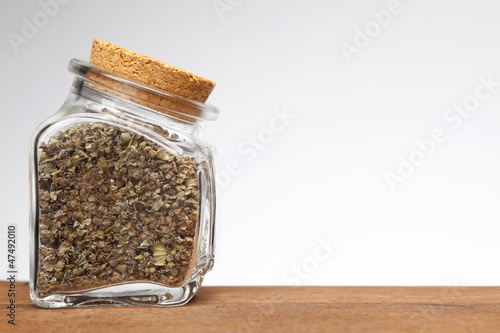 jar of dried herbs
