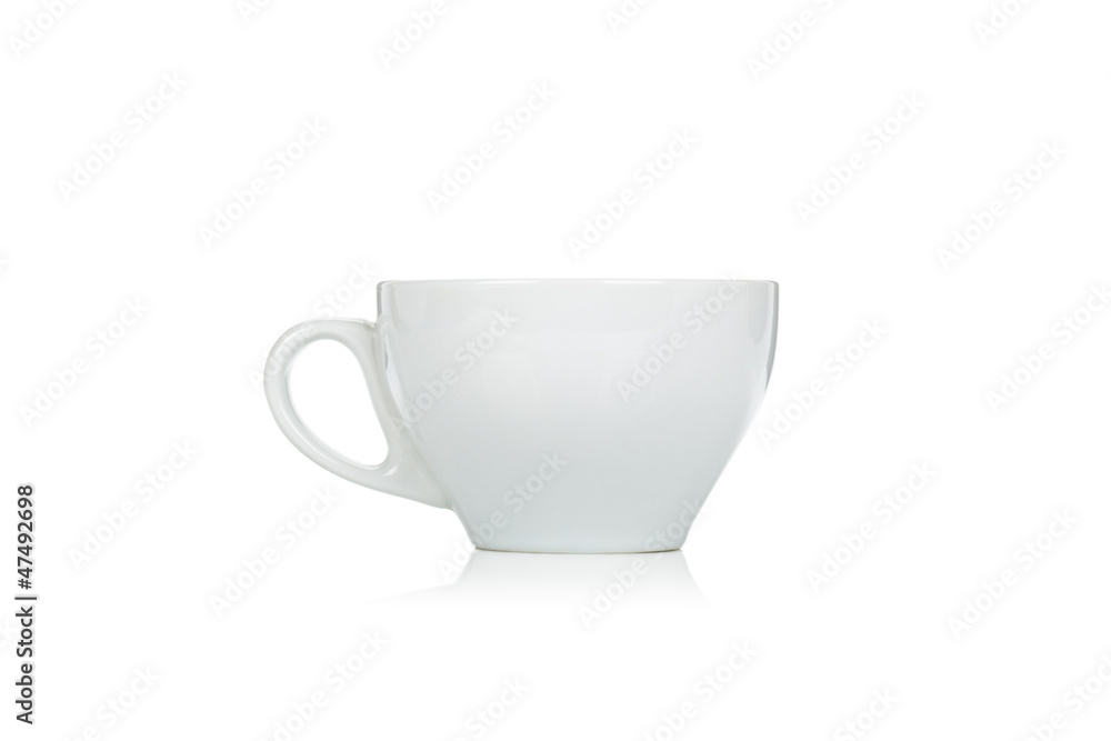 Empty ceramic white coffee cup isolated on white background Empty ceramic white coffee cup isolated on white background