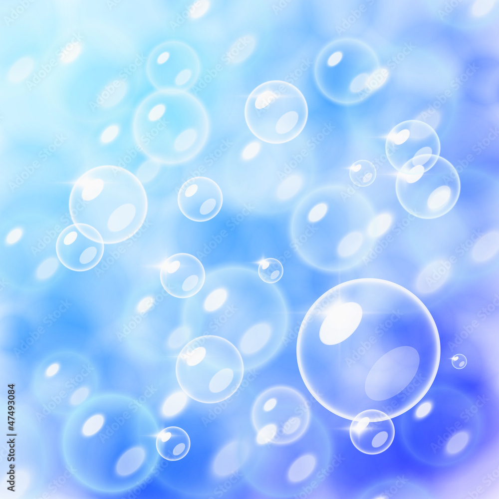 Blurred bubbles over blue Blurred bubbles over blue