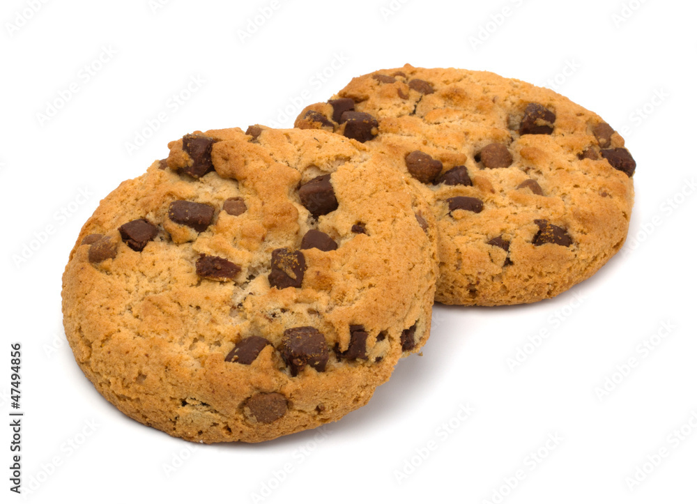 Chocolate pastry cookies isolated on white background. Chocolate pastry cookies isolated on white background.