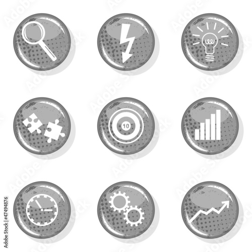 zestaw szare ikony praca cel rozwiązanie pomysł wzrost