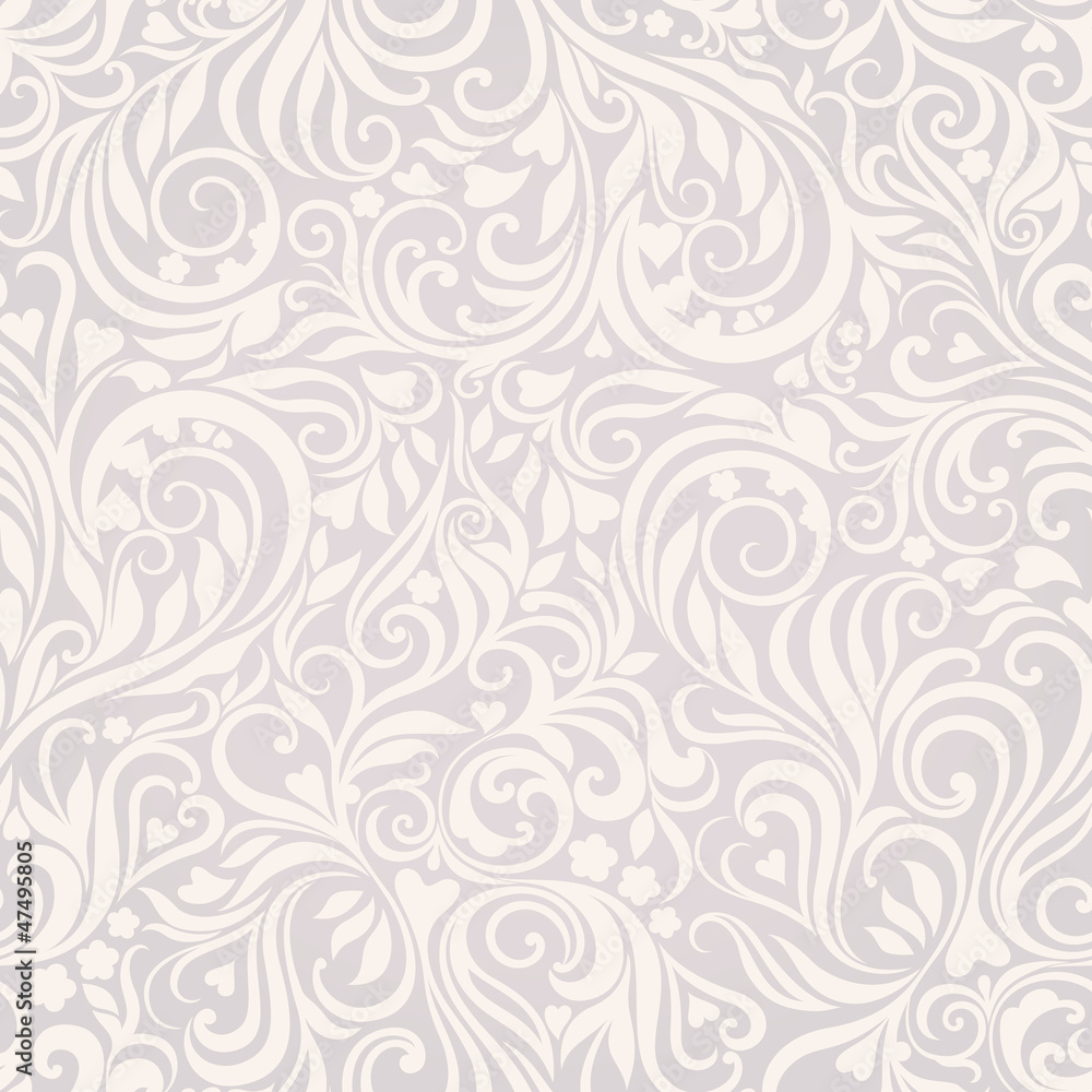 Seamless floral lightgrey background