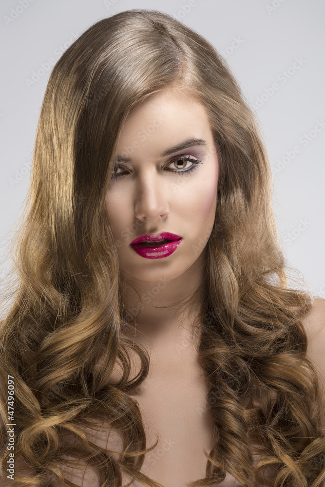 girl with flowing hair portrait and sensual expression girl with flowing hair portrait and sensual expression