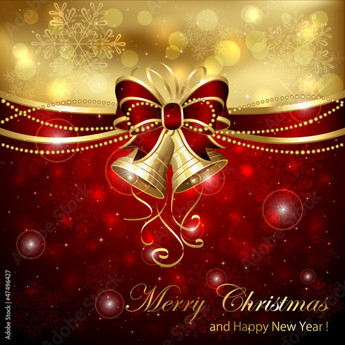 Christmas bells and red bow