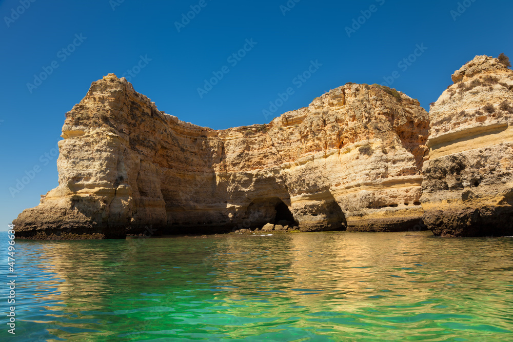 Cliffs at Algarve beach, south of Portugal