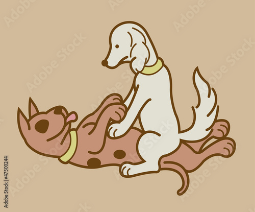 Making love position 3, Erotic couple dogs version