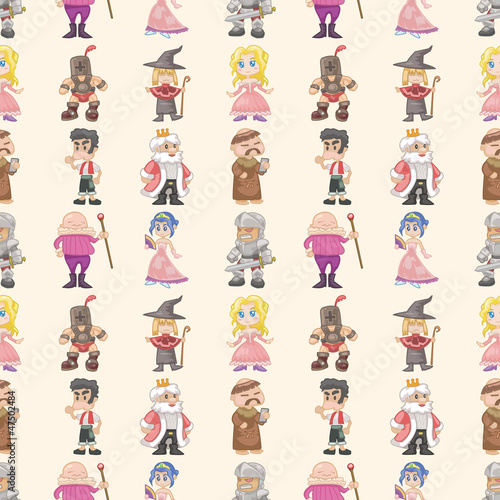 seamless medieval people pattern