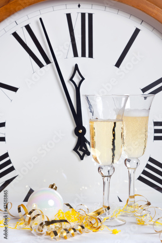 Clock at midnight on New Year Eve