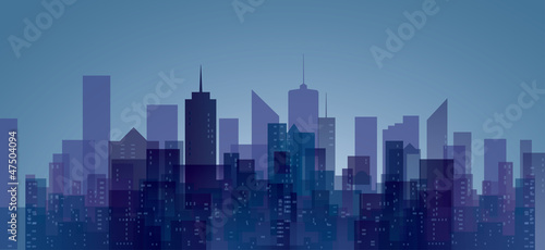 Canvas Print purple city trans