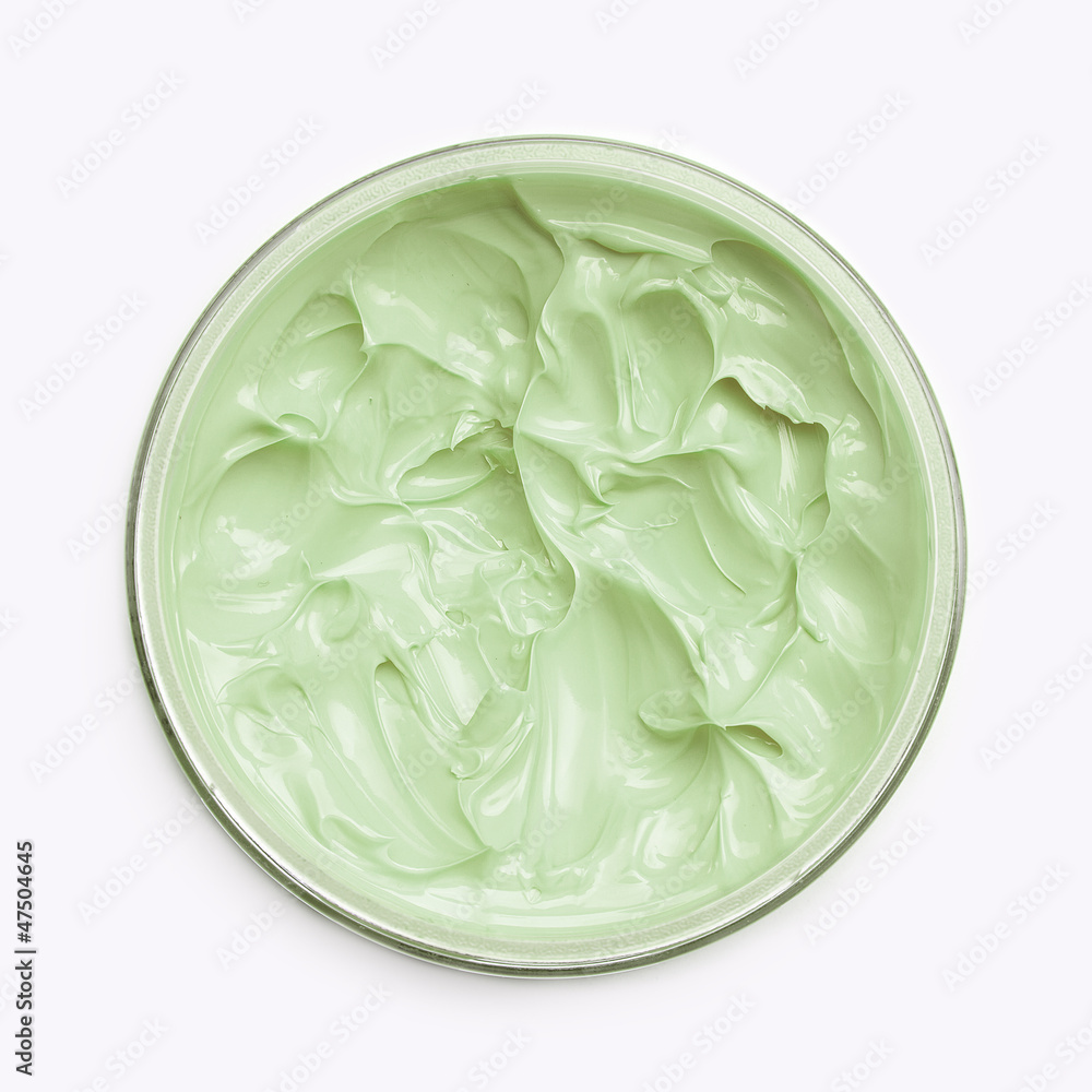 detail view of cream over white background detail view of cream over white background