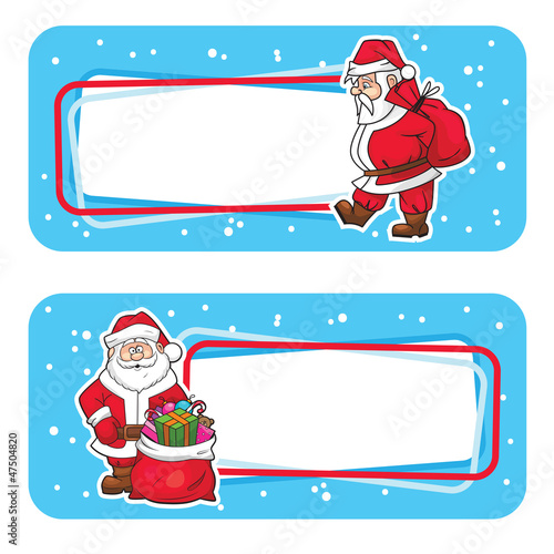 christmas labels with santa claus