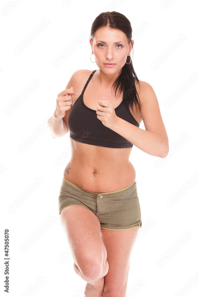 Runner woman Running fitness sport jogging smiling happy isolate Runner woman Running fitness sport jogging smiling happy isolate