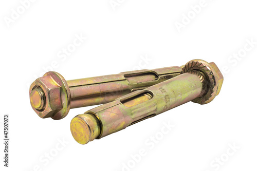 Anchor bolts isolated on white