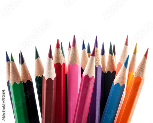 Group of pencils isolated on white background