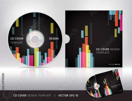 Cd cover design template.  Abstract background Vector illustrati