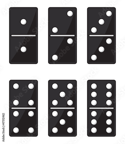 Domino black set vector illustration on white background