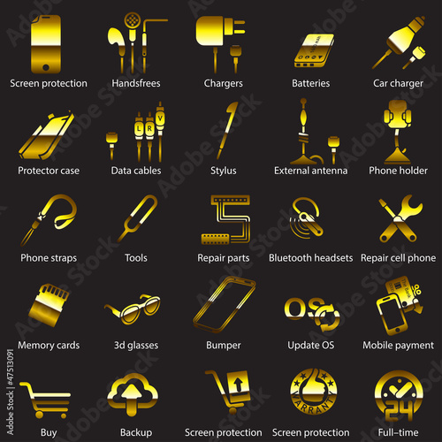 set Mobile servise web icons