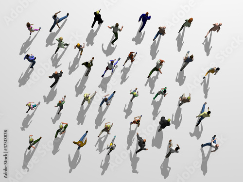 Wallpaper Mural Trend, Crowd of people runs in one direction Torontodigital.ca